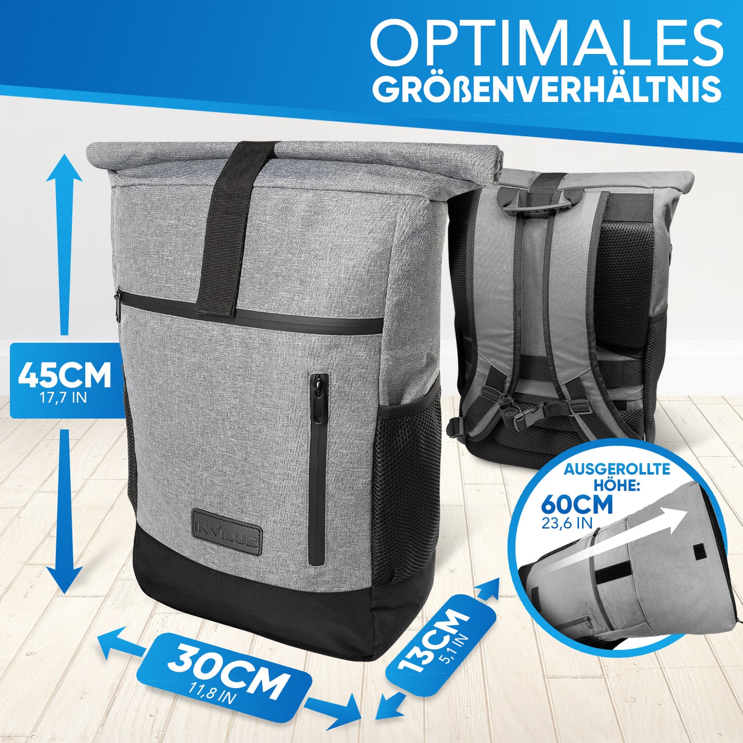 Invilus Rolltop – Grau
