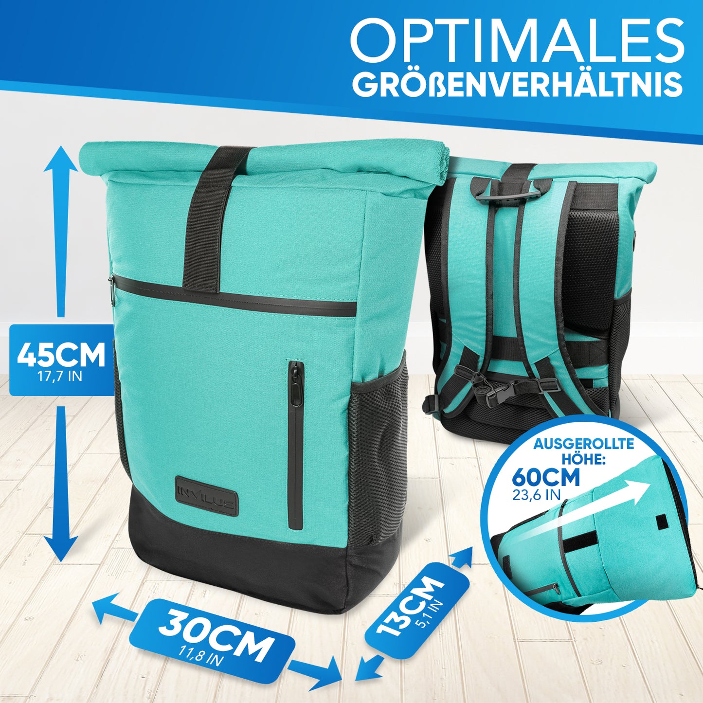 Invilus Rolltop – Mint-Grün