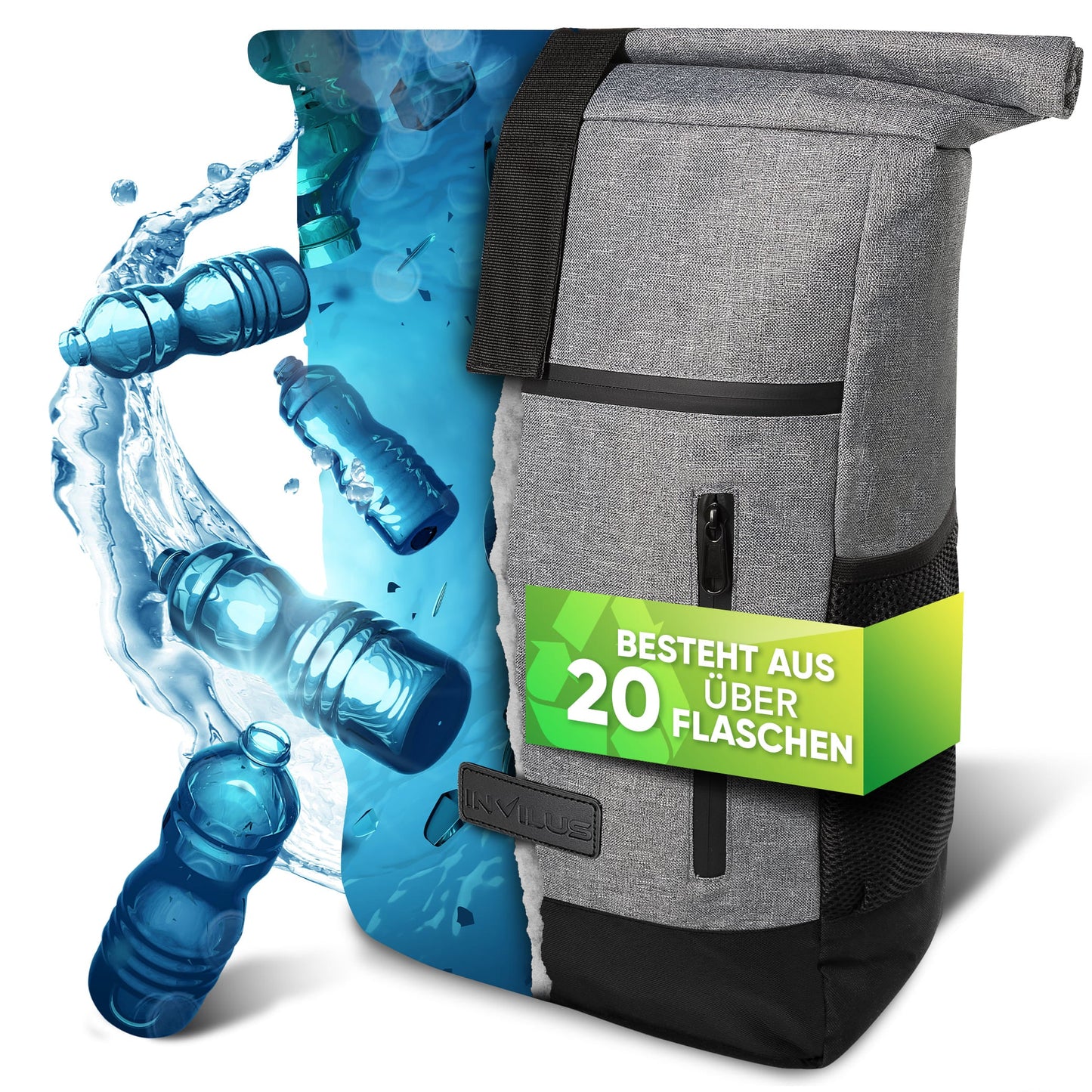 Invilus Rolltop Grau aus mind. 15 recycelten PET-Flaschen
