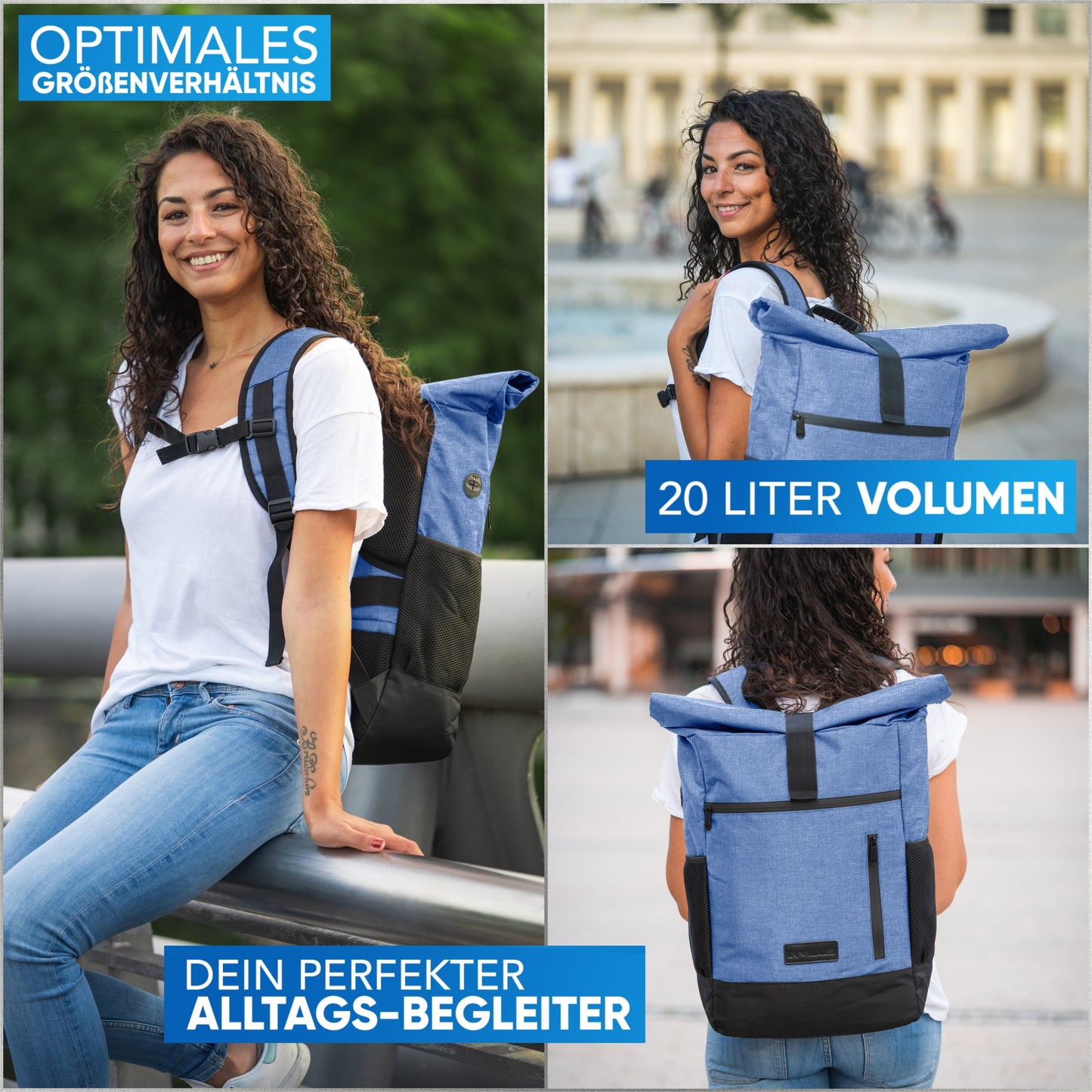 Invilus Rolltop – Jeans-Blau