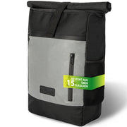 Rolltop Rucksack [18L bis 22L] recycelt und reflektierend [schwarz]