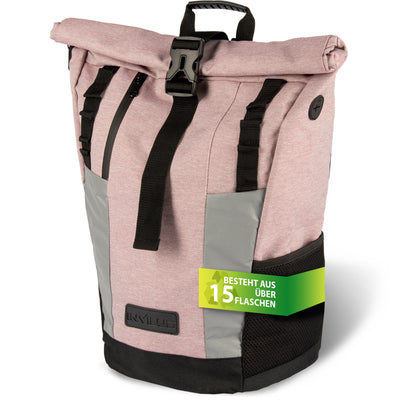 Rolltop Rucksack [20L bis 25L] recycelt und reflektierend [rosa]