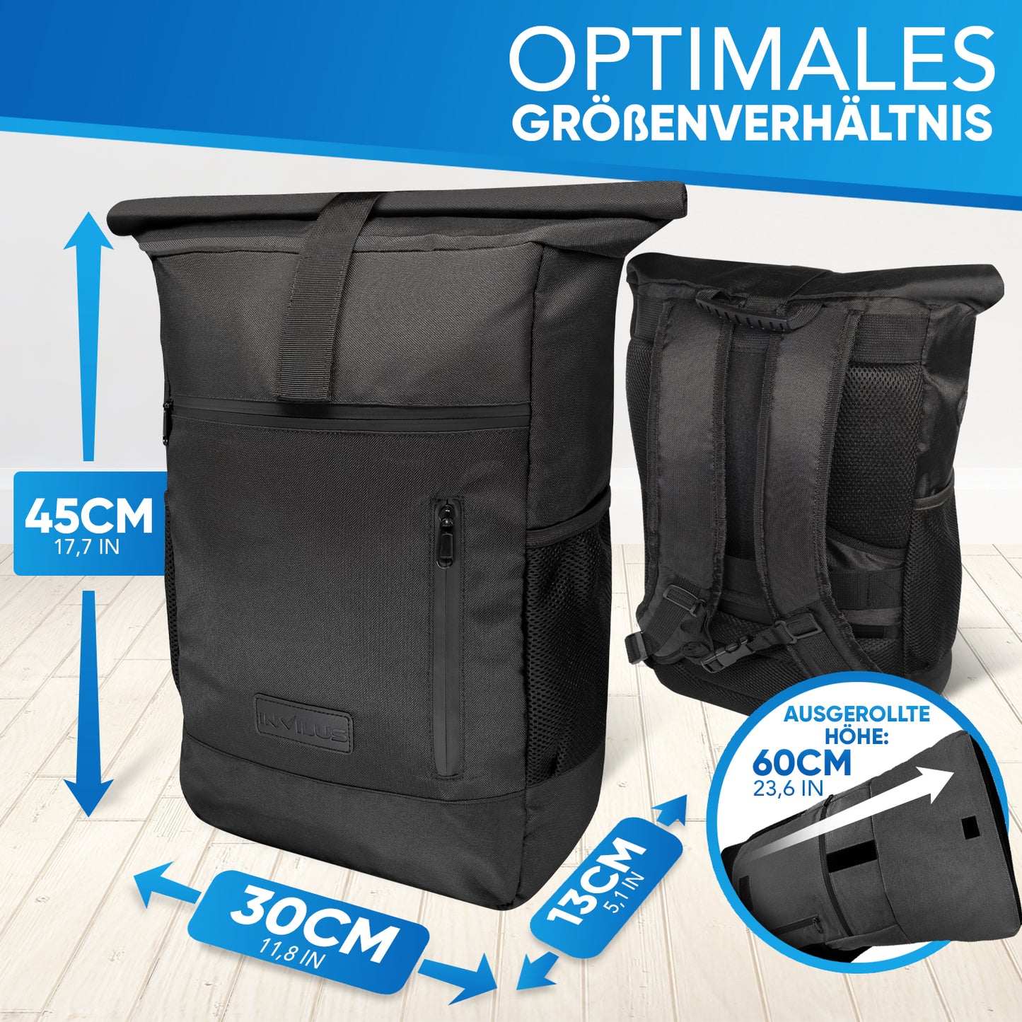 Invilus Rolltop – Schwarz