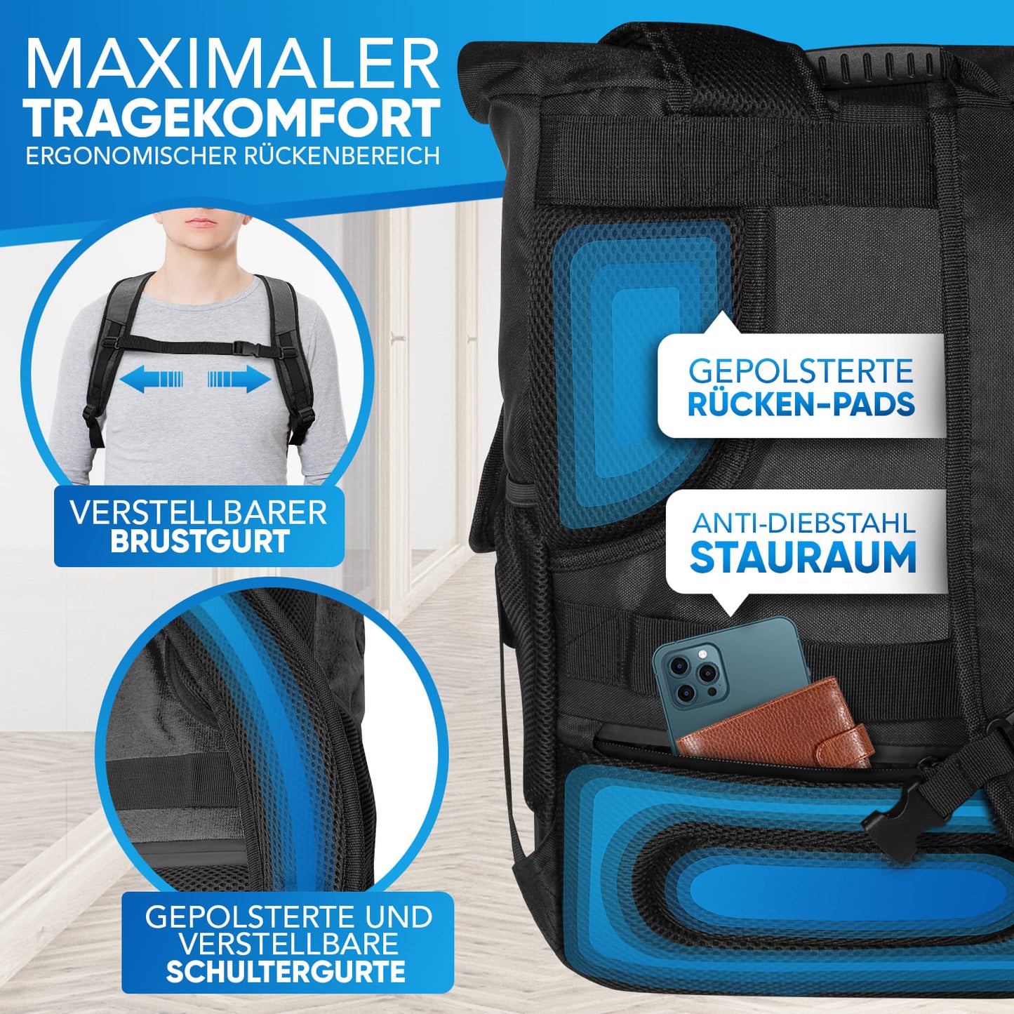 Invilus Rolltop – Schwarz