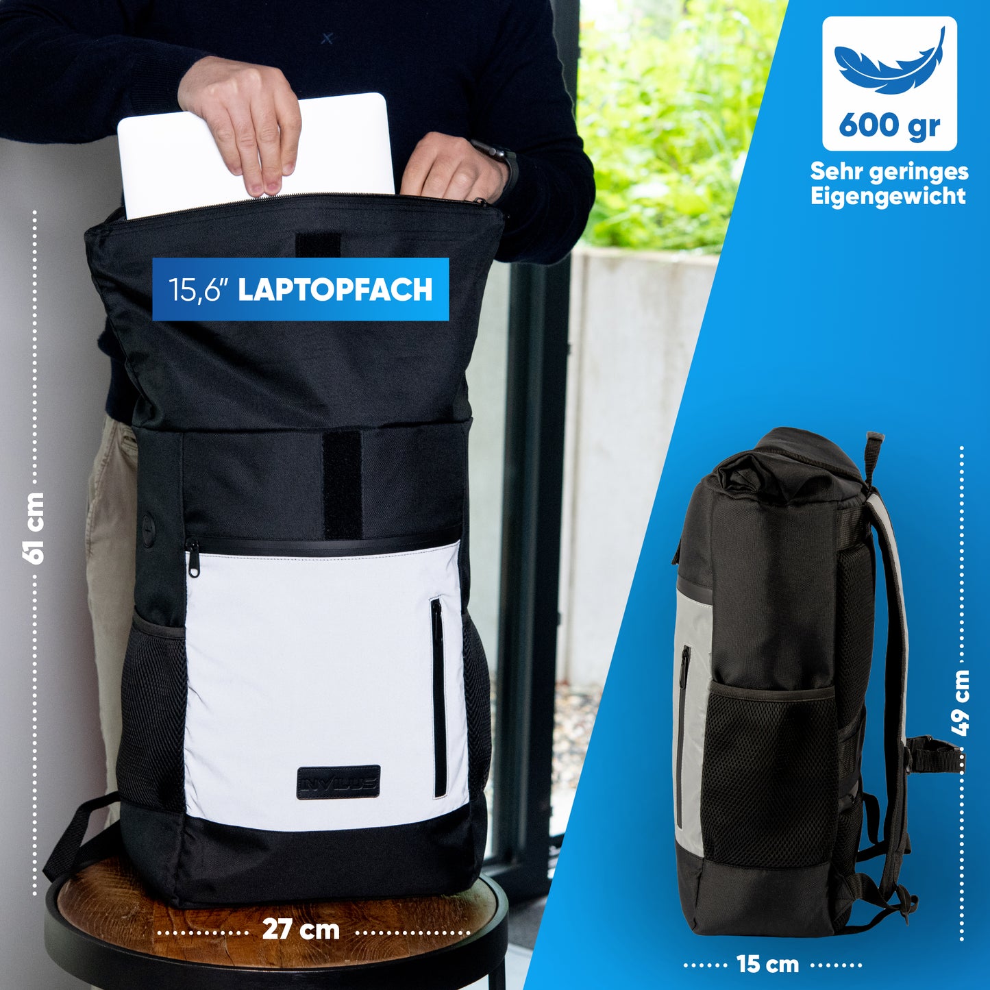 Invilus Rolltop Luminate Max – Schwarz