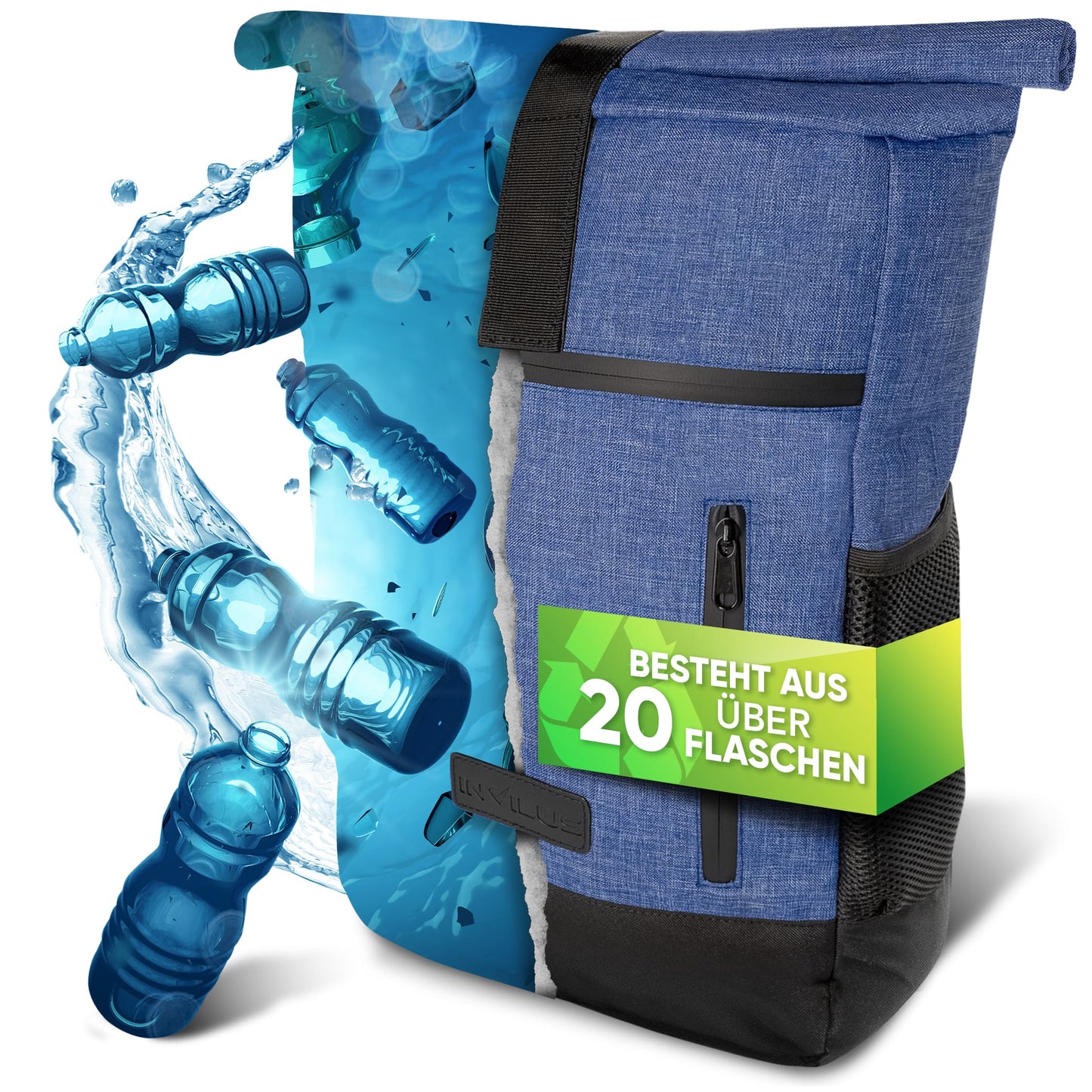 Invilus Rolltop – Jeans-Blau