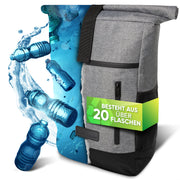 Rolltop Rucksack [18L bis 22L] aus recycelten Plastikflaschen [grau]